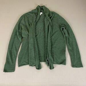Croft & Barrow  Cardigan Sweater Women's XXL Green Open‎ Front Knit Acrylic